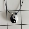 Hand Painted Pebble Necklace "Yin and Yang"