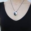 Hand Painted Pebble Necklace "Yin and Yang" - Image 6