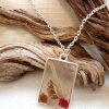 Pendant With Flowers - rectangular