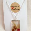 Pendant With Flowers - rectangular - Image 2