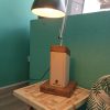 Industrial style work lamp on handmade stand with carry handle - Image 2