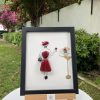 Framed Pebble Picture "The Lady In Red" - Image 8