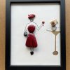 Framed Pebble Picture "The Lady In Red" - Image 6