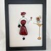 Framed Pebble Picture "The Lady In Red"