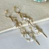 Gold Keshi Pearl Dangle Earrings - Image 5