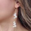 Gold Keshi Pearl Dangle Earrings
