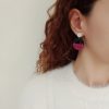 Off-white, black and purple statement polymer clay earrings