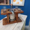 Handmade single bottle/ 4 shot glass display piece - Image 2