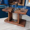 Handmade single bottle/ 4 shot glass display piece