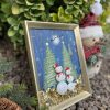 Pebble Art ''Snowmen In Town'' - Image 5