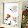 A lovely scene with a butterfly, snail, and flowers, made with seaglass and seashells, perfect as a unique gift! - Image 3