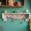 Rustic wall mounted coat rack and shelf