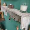 Rustic wall mounted coat rack and shelf - Image 7