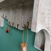 Rustic wall mounted coat rack and shelf - Image 2