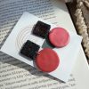 Glitter black and rose square and circle earrings - Image 2