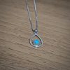 Silver turquoise drop pendant in silver square chain - Image 5