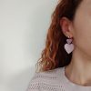 Lilac heart dangle earrings - Image 2