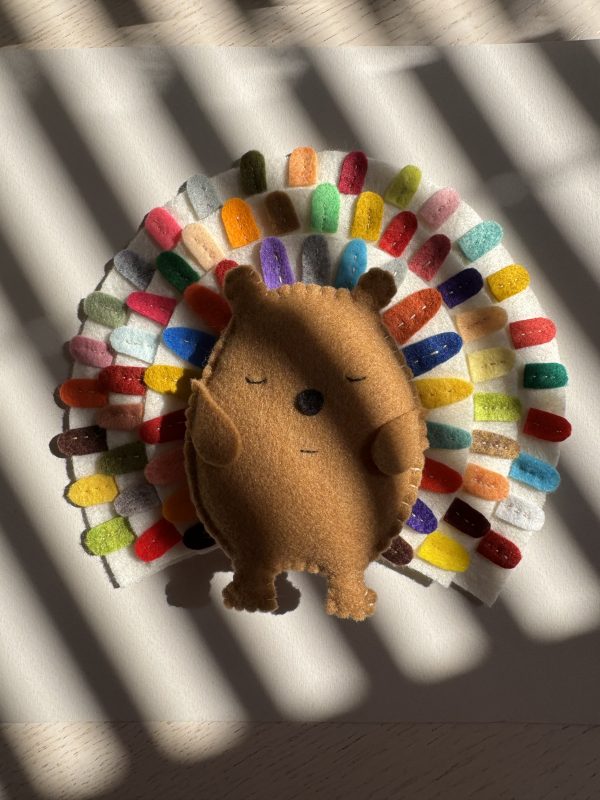 Cheerful Framed Felt Hedgehog - 1 available