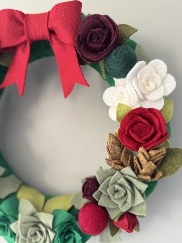 Festive Felt Winter Wreath-30cm