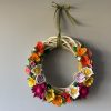 Vibrant Spring Felt Flower Wreath - 30cm