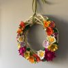 Vibrant Spring Felt Flower Wreath - 30cm