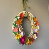 Vibrant Spring Felt Flower Wreath - 30cm