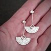 silver geometric earrings