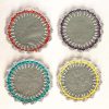 the "Let me be a kid" coasters // multicoloured handcrafted crochet coasters set of 4 - whole set 2