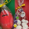 Clay Egg Shaped Smash Money Pot with Ceramic Gypsum Easter Bunny and Magnetic Eggs Set
