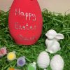 Clay Egg Shaped Smash Money Pot with Ceramic Gypsum Easter Bunny and Magnetic Eggs Set - Image 3