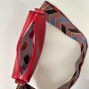 Red Messenger Bag With Chevrons Strap - Image 2