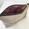 Handmade Spring Summer Clutch Bag – Beige And Brown Zipped Pouch With Wristlet   - Image 3