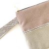 Handmade Spring Summer Clutch Bag – Pink and Beige Zipped Pouch With Wristlet - Image 2