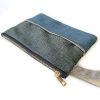 Handmade Spring Summer Clutch Bag – Green and Blue Zipped Pouch With Wristlet - Image 3