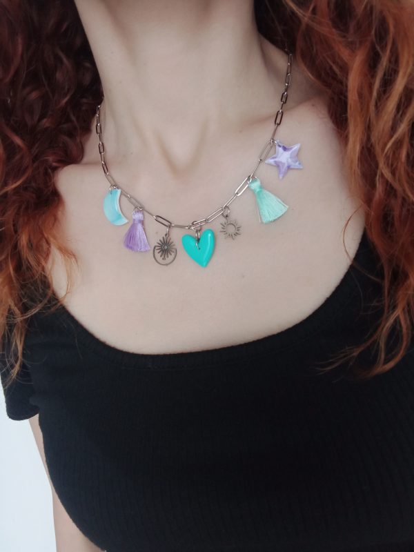 Charm necklace silver