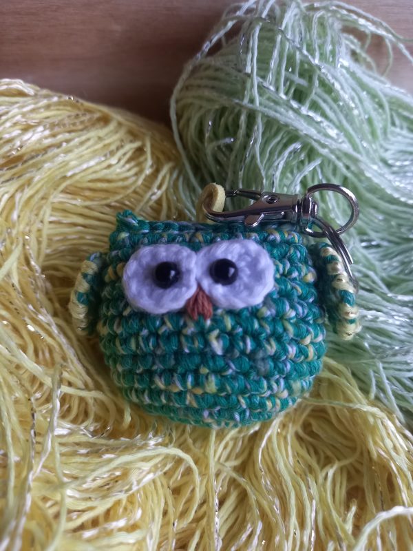 Crochet Owl Amigurumi Keychain, keyring!