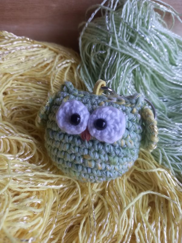 Crochet Owl Amigurumi Keychain, keyring!