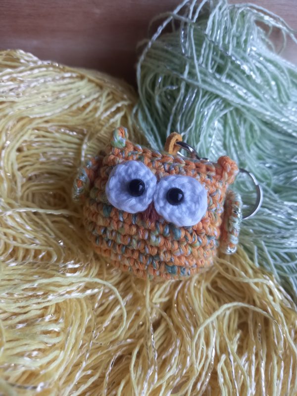 Crochet Owl Amigurumi Keychain, keyring!