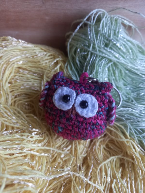 Crochet Owl Amigurumi Keychain, keyring!