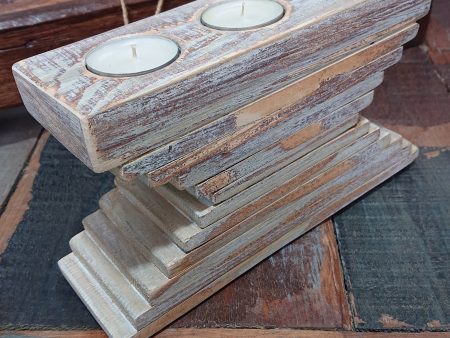 Unique stacked tealight candle holder