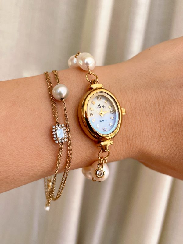 Vintage Gold Freshwater Pearl Watch