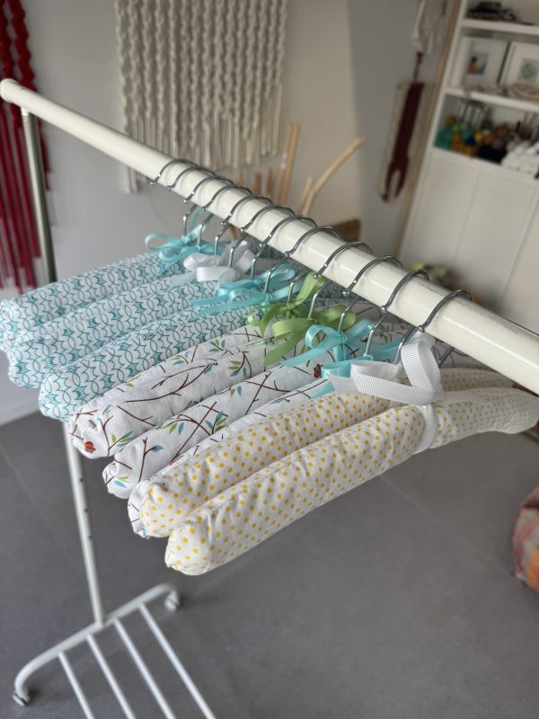 Handmade Kids Padded Hangers - Soft Fabric Baby Clothes Hangers with Bows - Nursery Closet Organizer - Baby Shower Gift Idea - Image 9