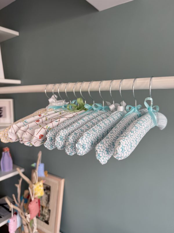 Handmade Kids Padded Hangers - Soft Fabric Baby Clothes Hangers with Bows - Nursery Closet Organizer - Baby Shower Gift Idea - Image 7