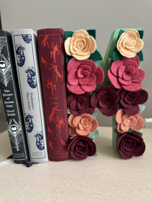 Vibrant Felt-Decorated Letter Bookends