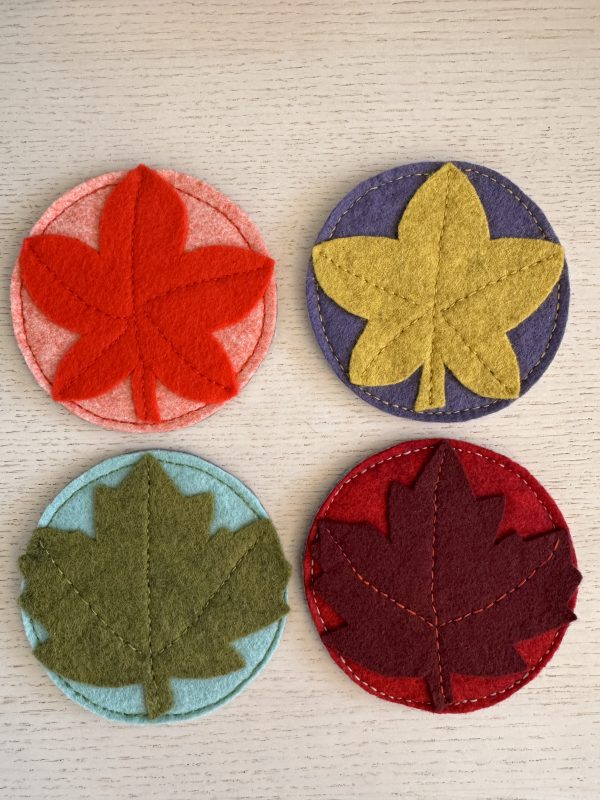 Charming Felt 'Leaf' Coasters - Set of 4