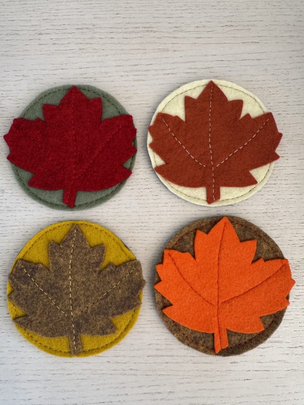 Charming Felt 'Leaf' Coasters - Set of 4 - Image 2