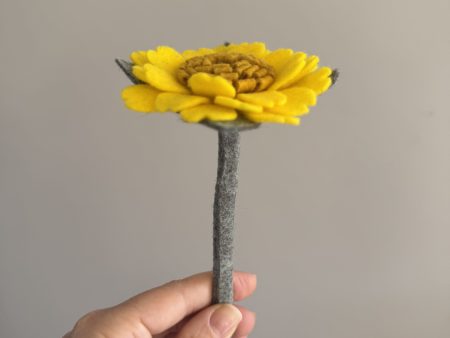 Handmade Felt Yellow Daisy