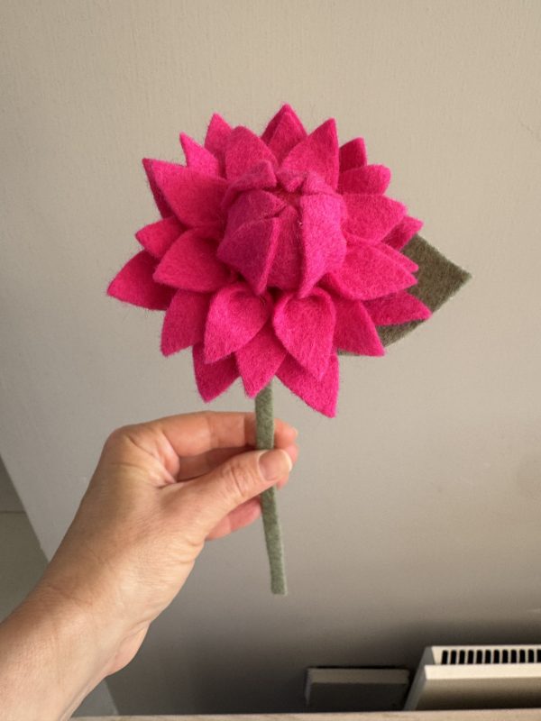 Elegant Handmade Felt Dahlia - 3 colours available - Image 2