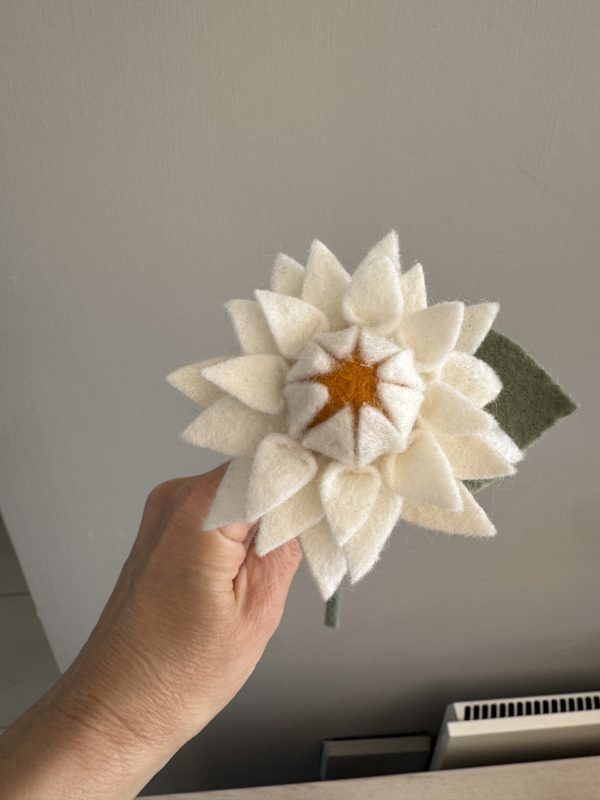 Elegant Handmade Felt Dahlia - 3 colours available - Image 4