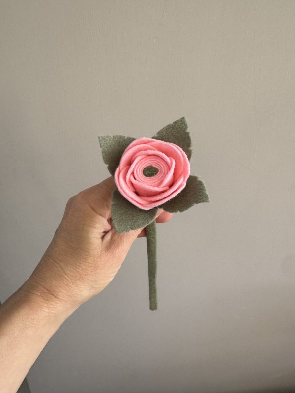Handmade Felt Rose - 3 colours available - Image 4